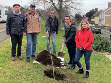 National Trust Cymru and James Davies MP plant blossom tree in Prestatyn to connect more people to nature